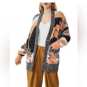 Free People Multicolor Patterned Cardigan